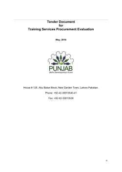 Tender Document for Training Services Procurement