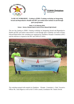 Getting to ZERO: Training workshop on Integrating Sexual and