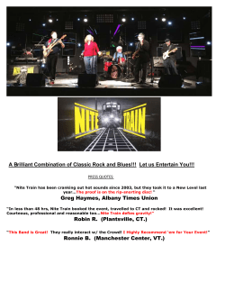 Press Kit - Nite Train Band!