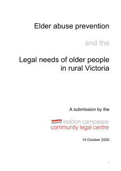 Elder abuse prevention - Federation of Community Legal Centres