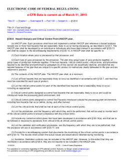 CFR Title 21, Part 120