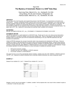 The Mystery of Automatic Retain in a SAS&reg; Data Step