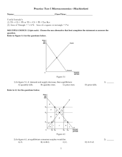 Test 1 Microeconomics &ndash; ERAU --Machiorlatti