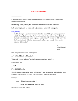 TOP&ndash;DOWN PARSING