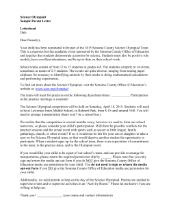 Science Olympiad Sample Parent Letter Letterhead Date Dear