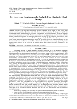 Key-Aggregate Cryptosystemfor Scalable Data