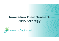 Innovation Fund Denmark 2015 Strategy