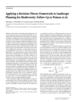 Applying a Decision-Theory Framework to Landscape Planning for