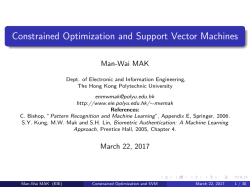 Constrain Optimization and SVM - PolyU