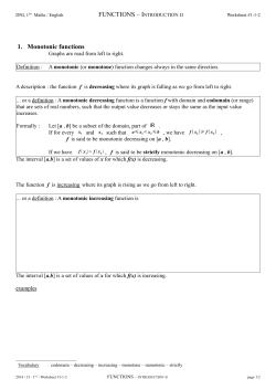 FUNCTIONS - PanaMaths