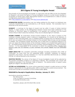2011 Sigma Xi Young Investigator Award - UC Research