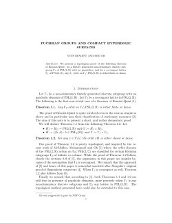 FUCHSIAN GROUPS AND COMPACT HYPERBOLIC SURFACES 1