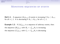 Monotone sequences of events