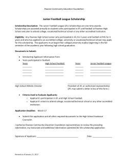 Junior Football League Scholarship