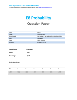 E8 Probability - SAVE MY EXAMS!