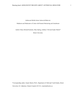 ADOLESCENT BELIEFS ABOUT ANTISOCIAL BEHAVIOR 1