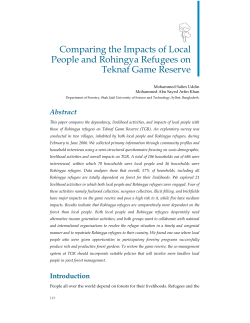 Comparing the Impacts of Local People and Rohingya Refugees on