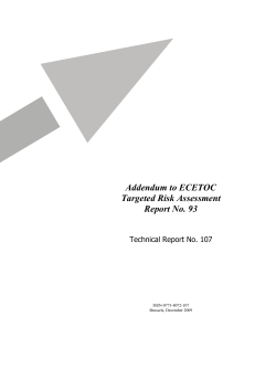 Addendum to ECETOC Targeted Risk Assessment