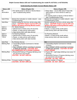 Delphi Connect Status LED and Troubleshooting (for model #`s