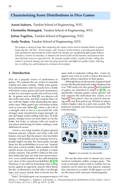 Characterising Score Distributions in Dice Games