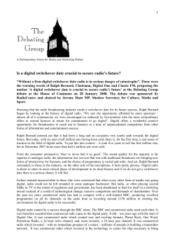Is a digital switchover date crucial to secure radio`s future
