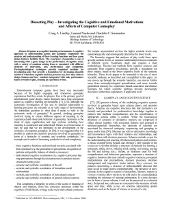 Dissecting Play - Investigating the Cognitive and