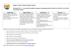 Grade 1 Math Rubrics