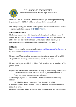 THE LIONS CLUB OF CHICHESTER Terms and conditions for