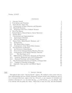 3/18/07 Contents 1. Lim sup, Lim inf 1 2. Conventions and Notations