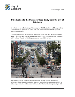 Introduction to the Outreach-Case Study from the city of G&ouml;teborg