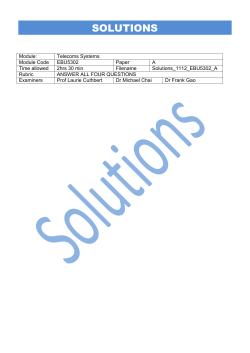 EBU5302 (2011) Paper A Page 1 of 12 SOLUTIONS Module