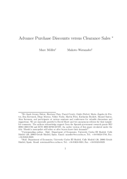 Advance Purchase Discounts versus Clearance Sales