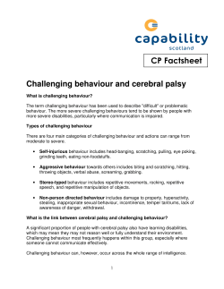 Challenging behaviour and cerebral palsy CP Factsheet