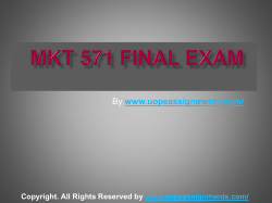 ACC 561 UOP Online Assignments Solutions
