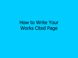 How to Works Cited Page
