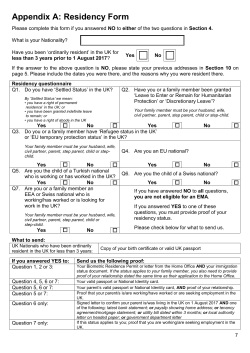 Appendix A: Residency Form