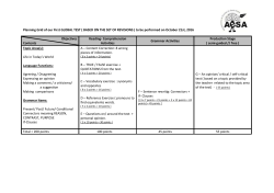 Planning Grid of our First GLOBAL TEST ( BASED ON THE SET OF
