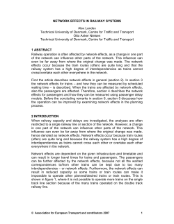 NETWORK EFFECTS IN RAILWAY SYSTEMS Alex Landex