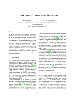 A Formal Model of Provenance in Distributed Systems