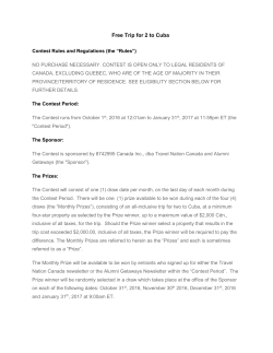 Free Trip for 2 to Cuba