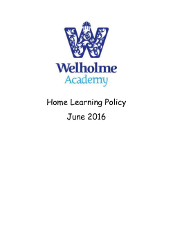 Home Learning Policy June 2016 What are the aims of this policy