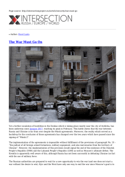 The War Must Go On - Intersection Project