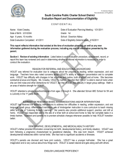 Evaluation and Eligibility Determination Report