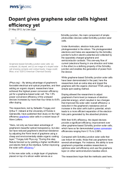Dopant gives graphene solar cells highest efficiency yet