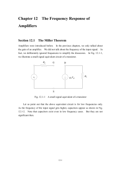 Chapter 12 The Frequency Response of Amplifiers
