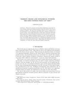 MARKOV CHAINS AND DYNAMICAL SYSTEMS