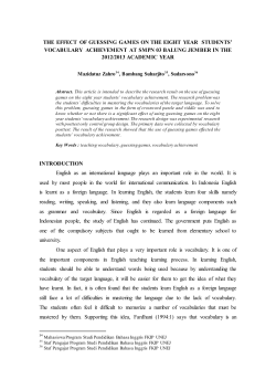 the effect of guessing games on the eight year