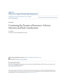 Containing the Promise of Insurance: Adverse Selection and Risk