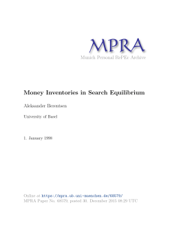 Money Inventories in Search Equilibrium