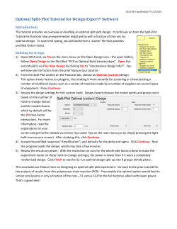 Split-Plot Optimal - Stat-Ease